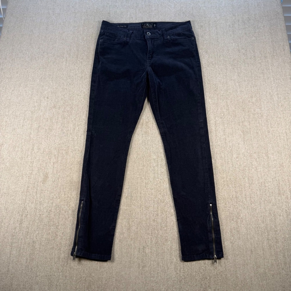 Lucky Brand Brooke Legging Jean Womens 8/29 Blue Corduroy Ankle Zip Slim Pants